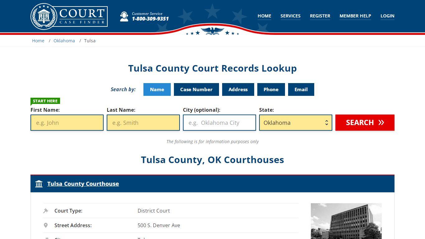 Tulsa County Court Records | OK Case Lookup - CourtCaseFinder.com